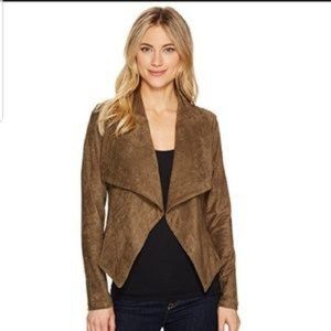 Romeo & Juliet Couture Olive Jacket Faux Suede NWT Drape Open Blazer Crop NEW!